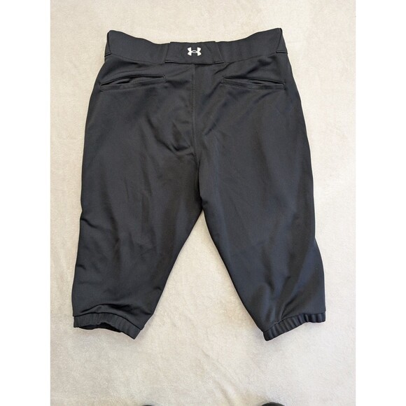Under Armour Women's Soft Ball Black Cropped Pants Sz XL - Picture 2 of 5